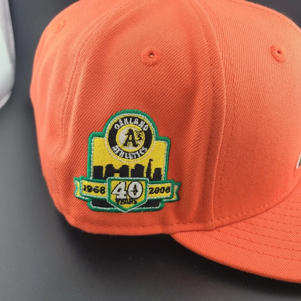 New Era 59FIFTY Oakland Athletics 40th Anniversary Cap Mens 7 3/8 Orange Fitted